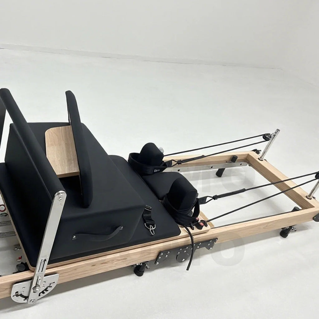 Jumo Commercial Foldable Oak Wood Pilates Reformer Black