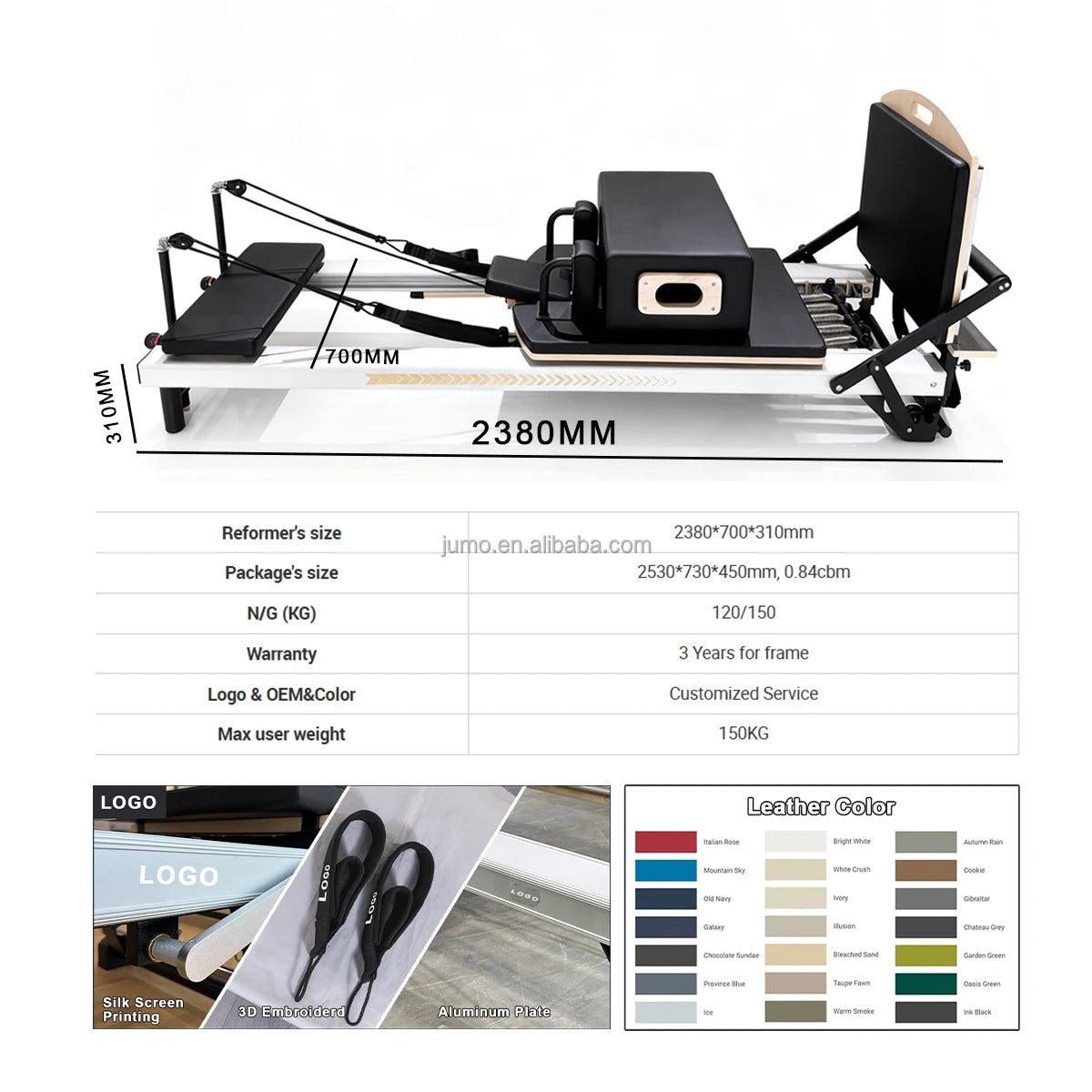 Aluminum Pilates Reformer Studio Grade with Silent Glide System