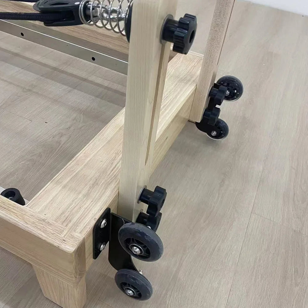 JUMO KFW Oak Wood Foldable Pilates Reformer Machine White