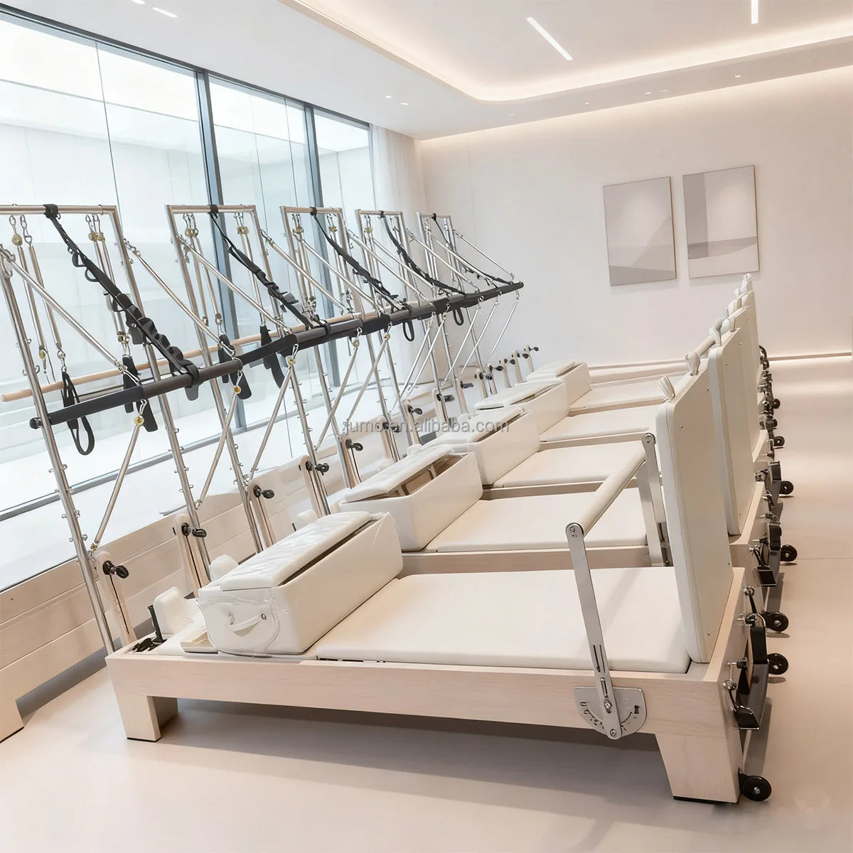Pilates Reformer with Tower Maple Wood Frame