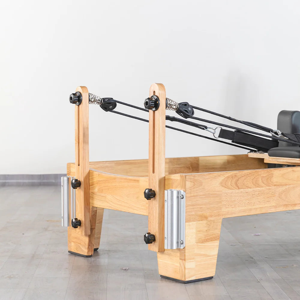 Solid Oak Wood Pilates Reformer with Jump Box System