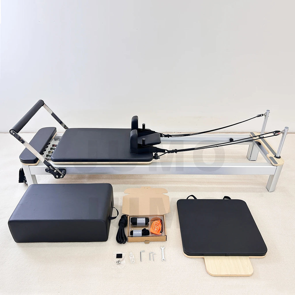Aluminum Pilates Reformer SAW04 Commercial Grade 2540mm Silver