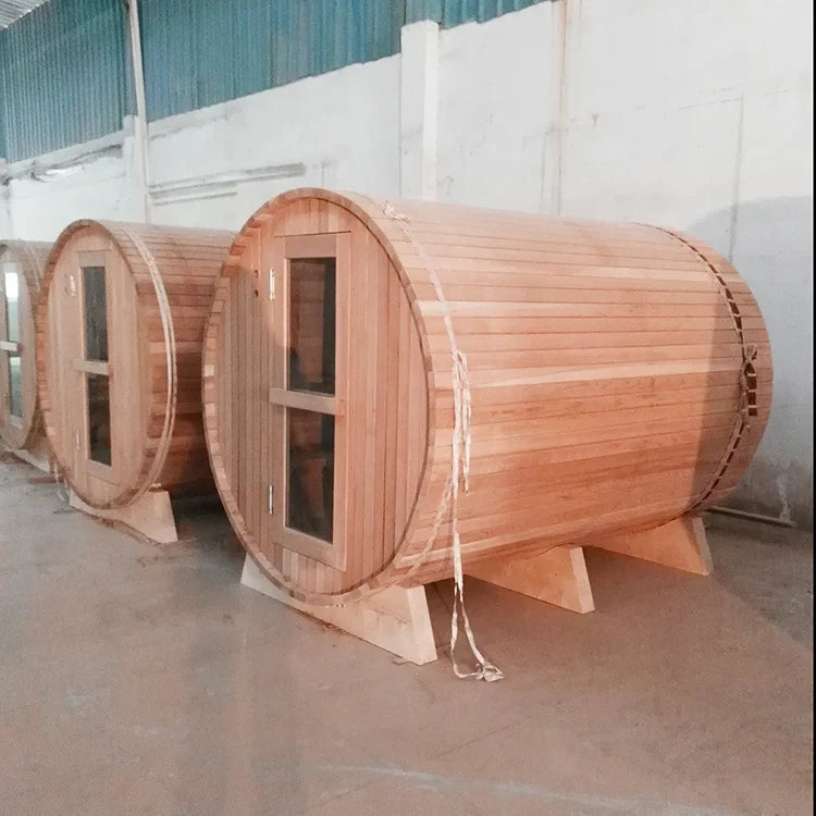 Custom Red Cedar Barrel Sauna Modern Alfresco Outdoor Living Australia