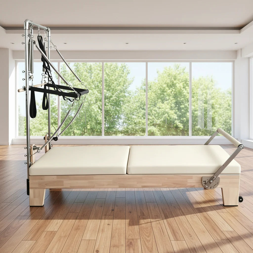 Oak Wood Reformer Pilates Machine with Tower 233cm
