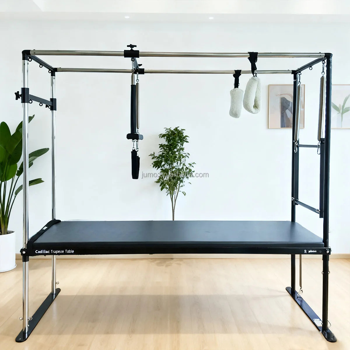 Professional Pilates Cadillac Trapeze Table Aluminum Studio Equipment Black
