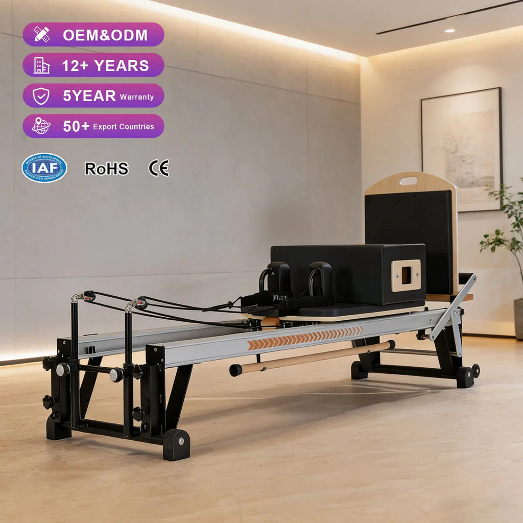V2 Max Pilates Reformer Aluminium Studio Equipment Black