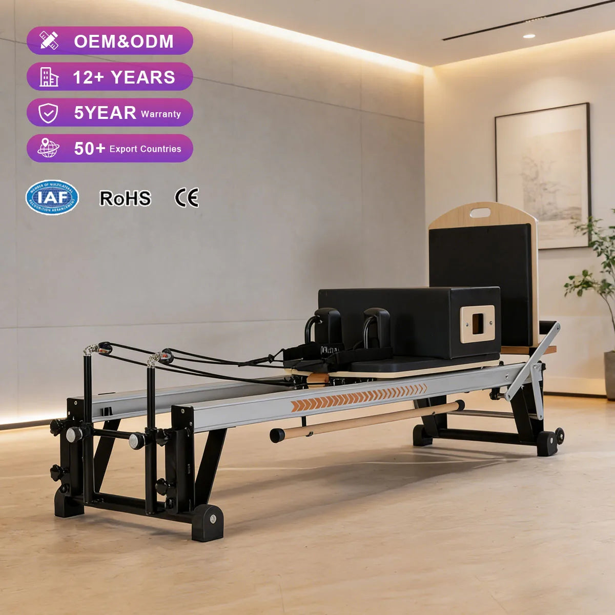 V2 Max Pilates Reformer Aluminium Studio Equipment Black