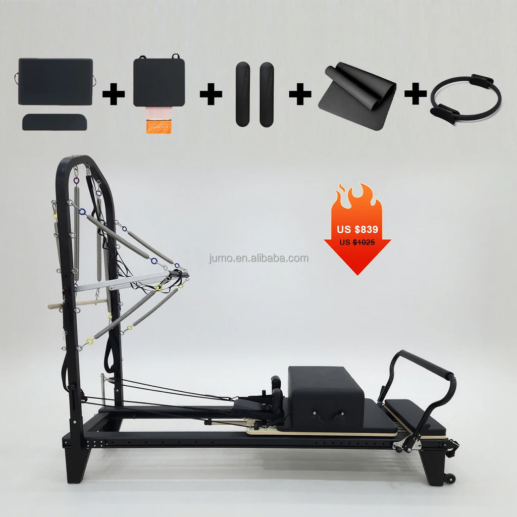 Aluminum Alloy Reformer Pilates Machine with Half Tower