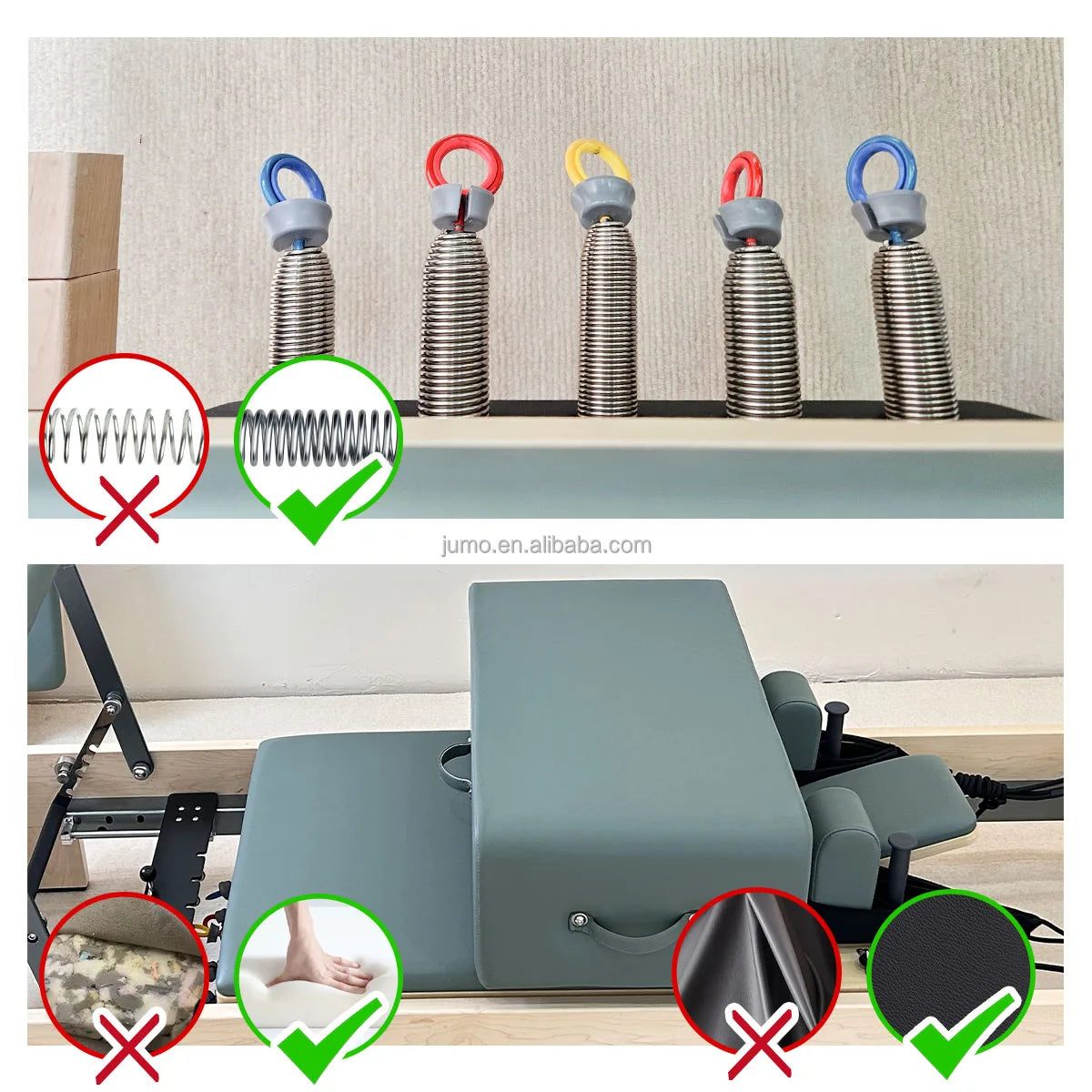 MW03 Professional Maple Wood Pilates Reformer Concealed Rail 94in