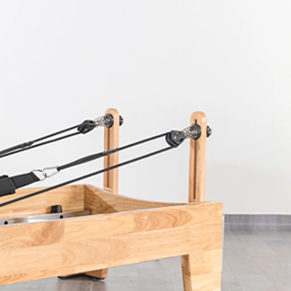 Oak Wood Pilates Reformer Professional Studio Fitness Machine Gray