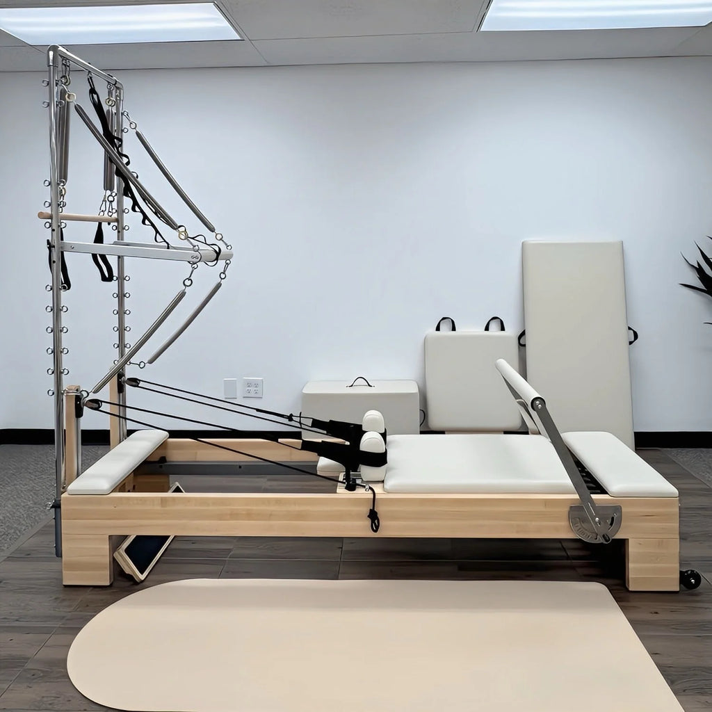 Professional Splicing Maple Wood Pilates Reformer Tower 244cm