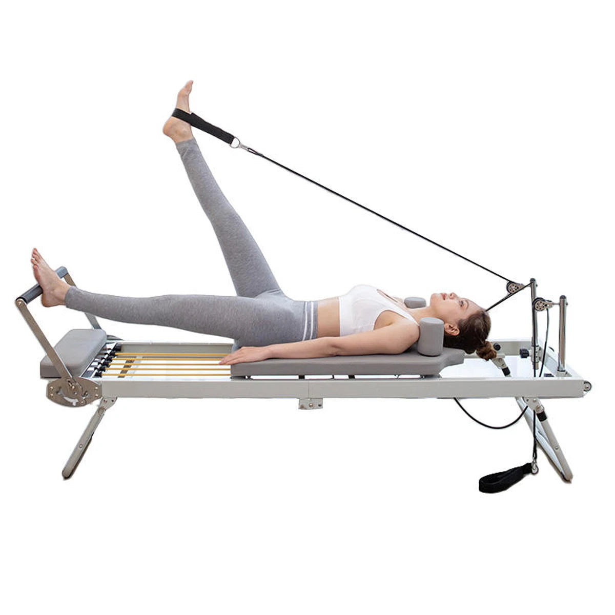 Foldable Iron Pilates Reformer Compact Home Studio Equipment
