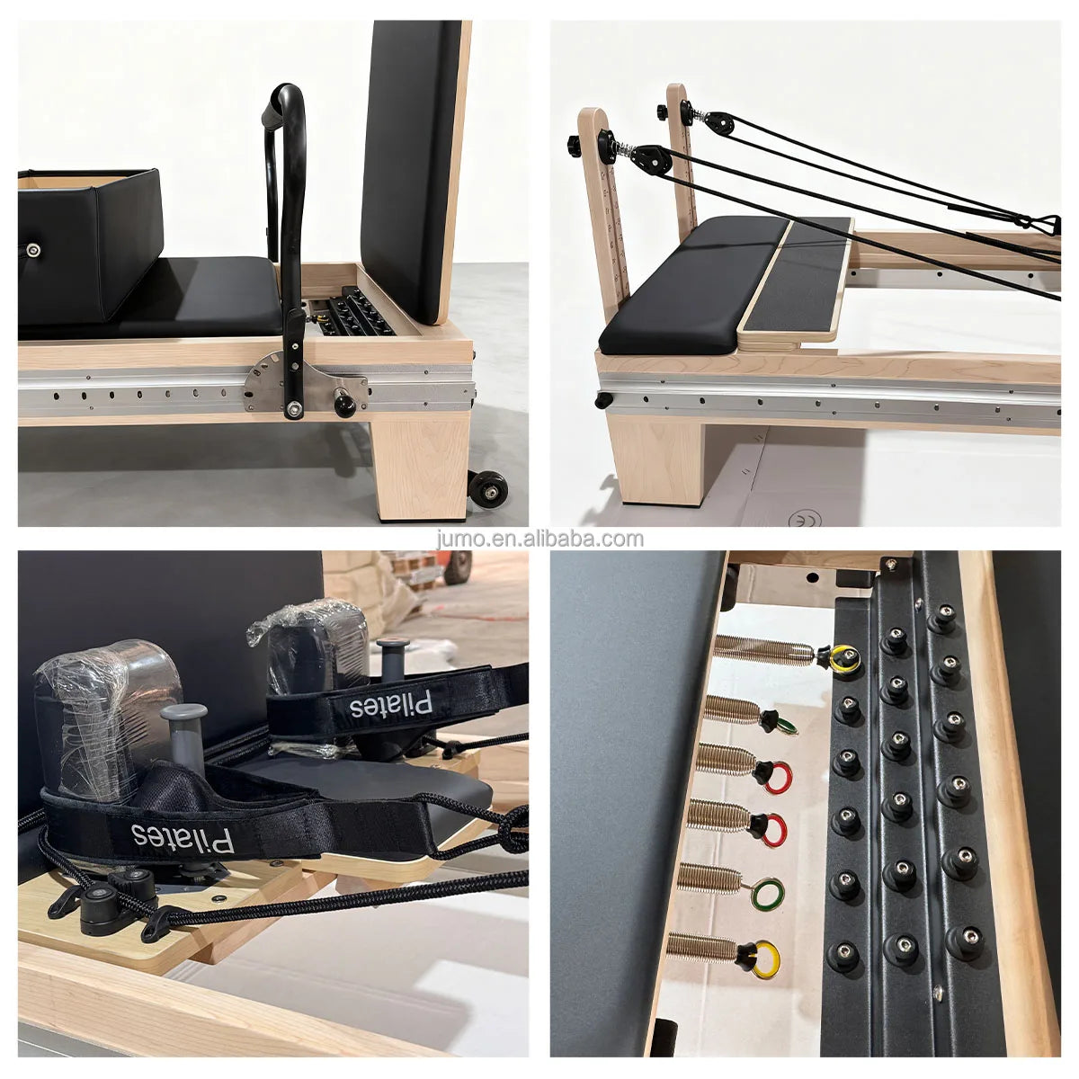 Maple Wood Pilates Reformer Professional Studio Grade Frame Black