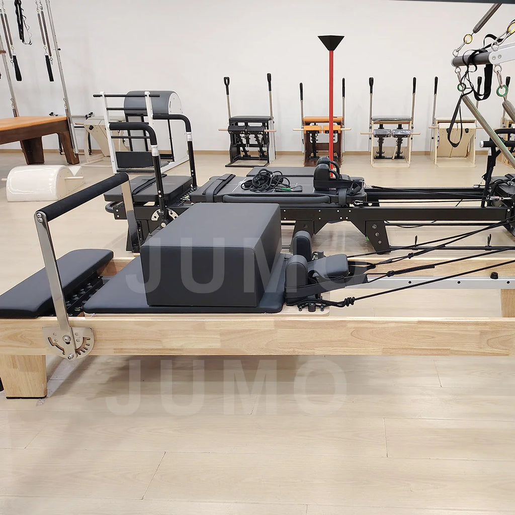 Oak Wood Pilates Reformer with Tower 2450x730x2000mm