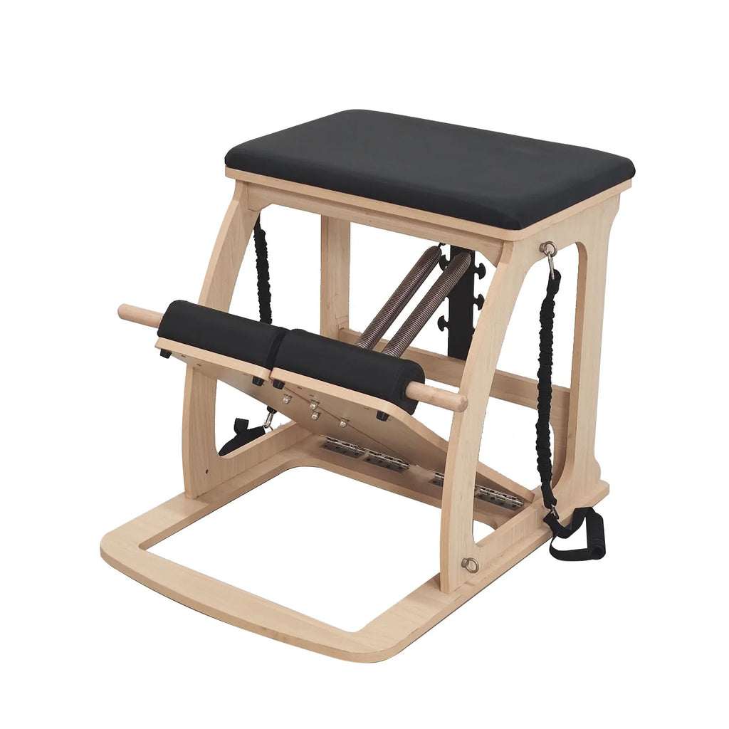 Wunda Pilates Chair Single Pedal Split Pedal Black 31x25x25in