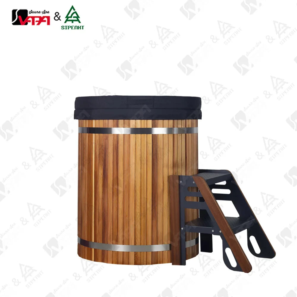 Red Cedar Barrel Sauna Modern Alfresco Outdoor Living Australia