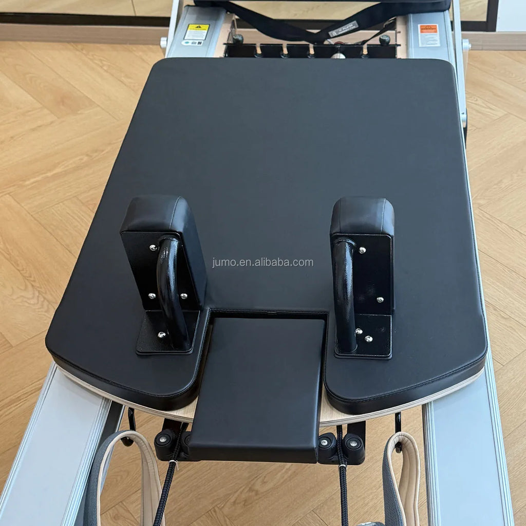 Professional Aluminum Pilates Reformer with Silent Glide Carriage System Black