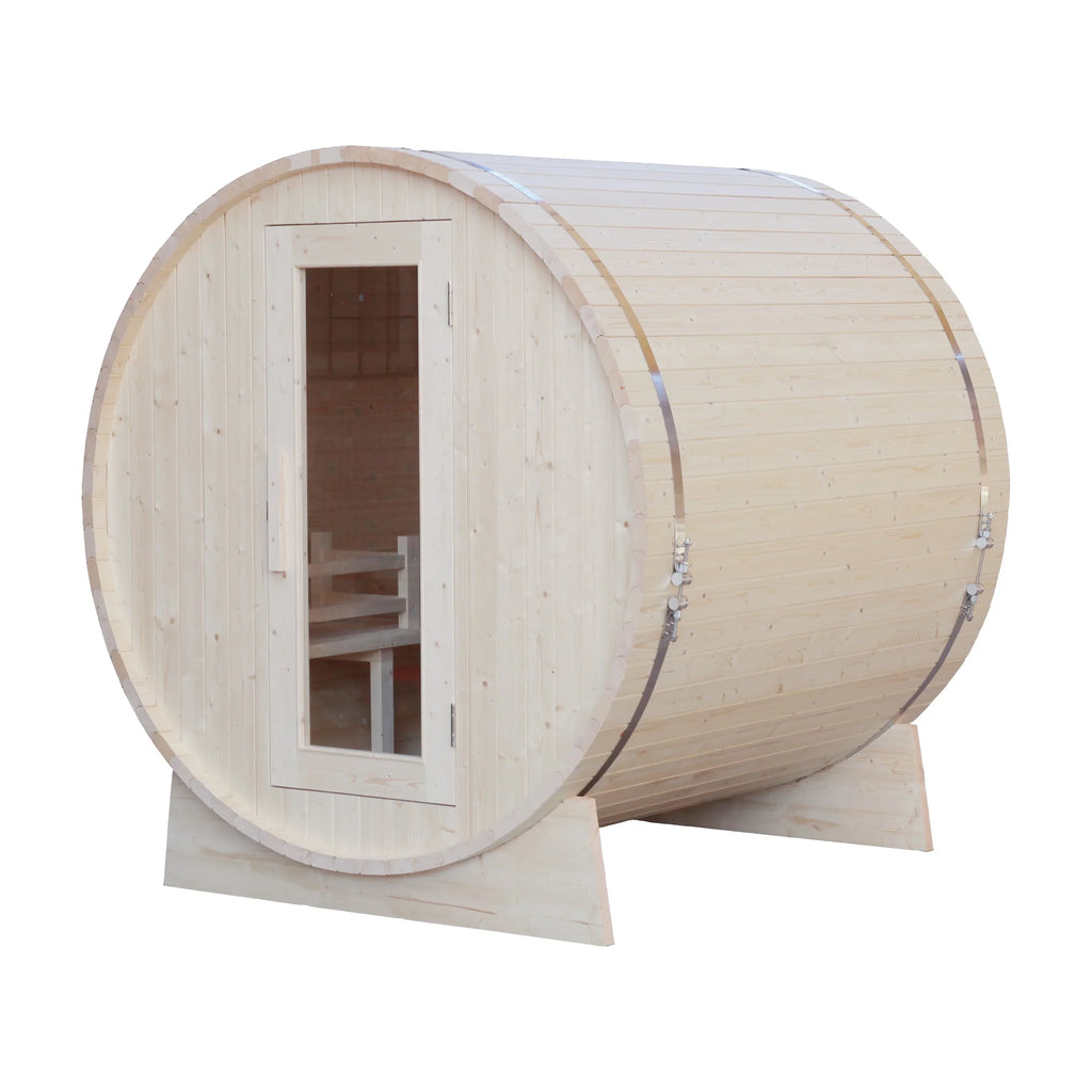 Outdoor Barrel Sauna Modern 1800x2400mm Alfresco Outdoor Living Australia