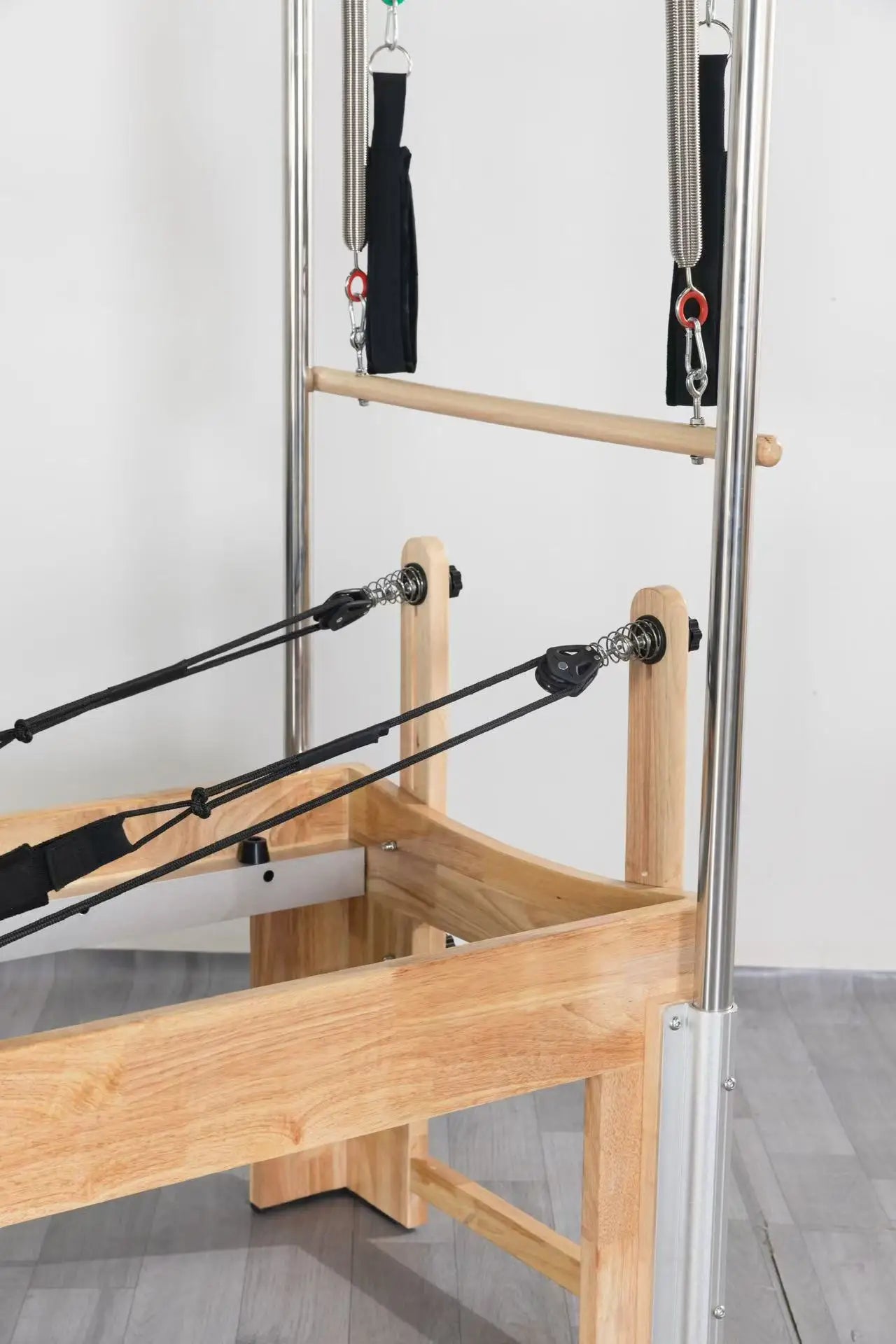 Oak Wood Full Trapeze Pilates Reformer Cadillac Gray 2480mm
