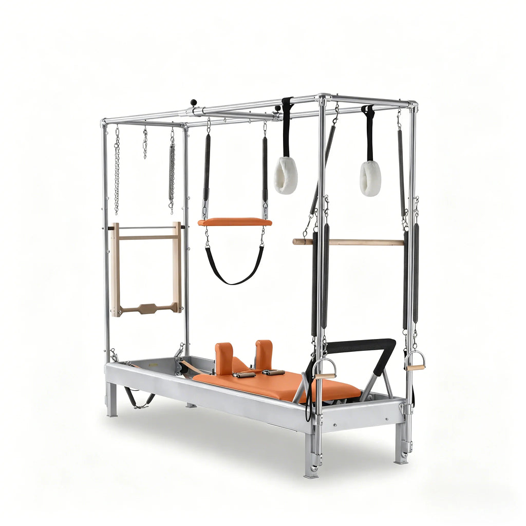 Classic Cadillac Pilates Reformer Aluminum Frame Black 242x75x208cm