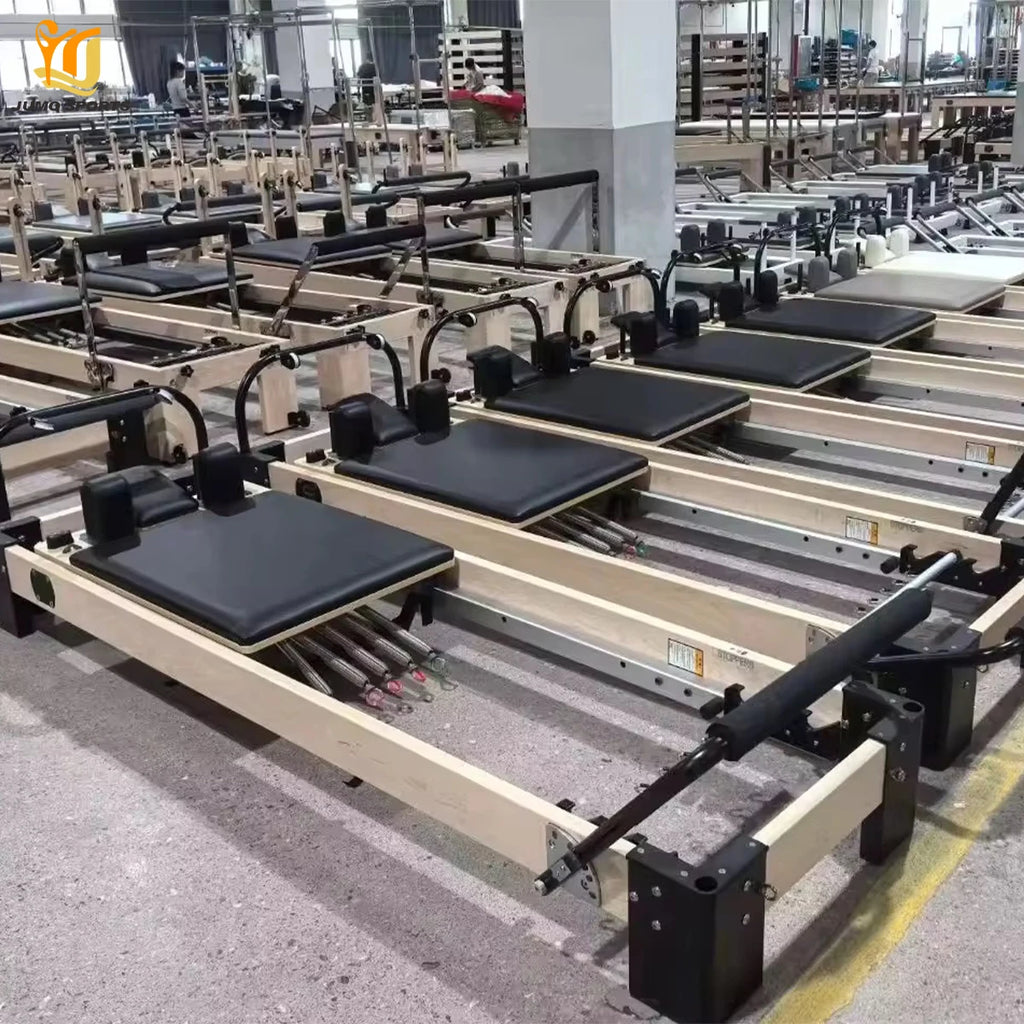 Maple Wood Pilates Reformer Commercial Grade 2580mm Black Finish
