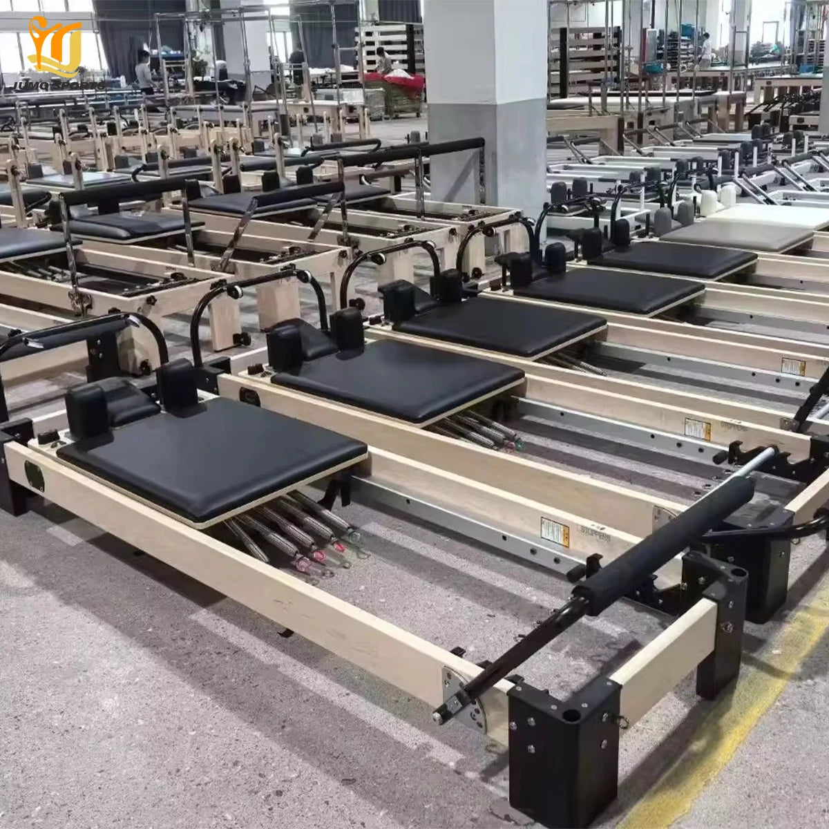 Maple Wood Pilates Reformer Commercial Grade 2580mm Black Finish