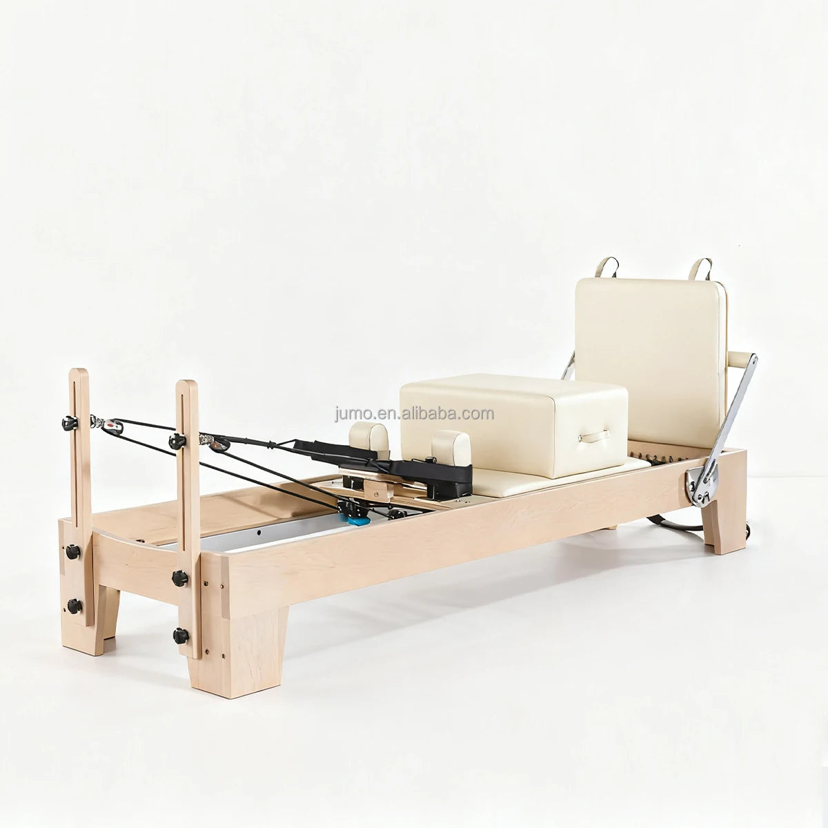 Professional Maple Wood Pilates Reformer with Adjustable Footbar System