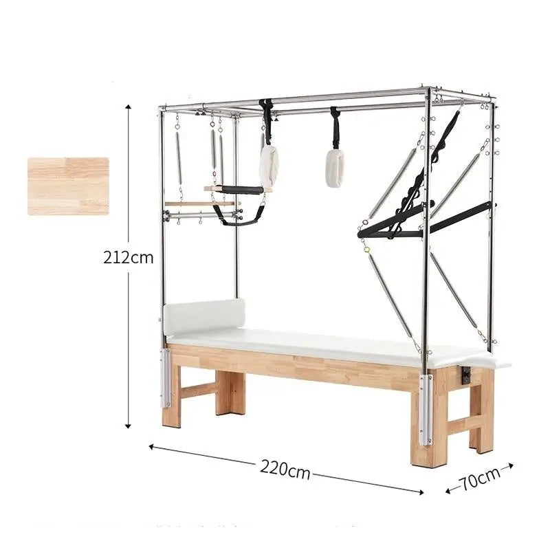 Oak Wooden Pilates Reformer Cadillac Full Trapeze Table