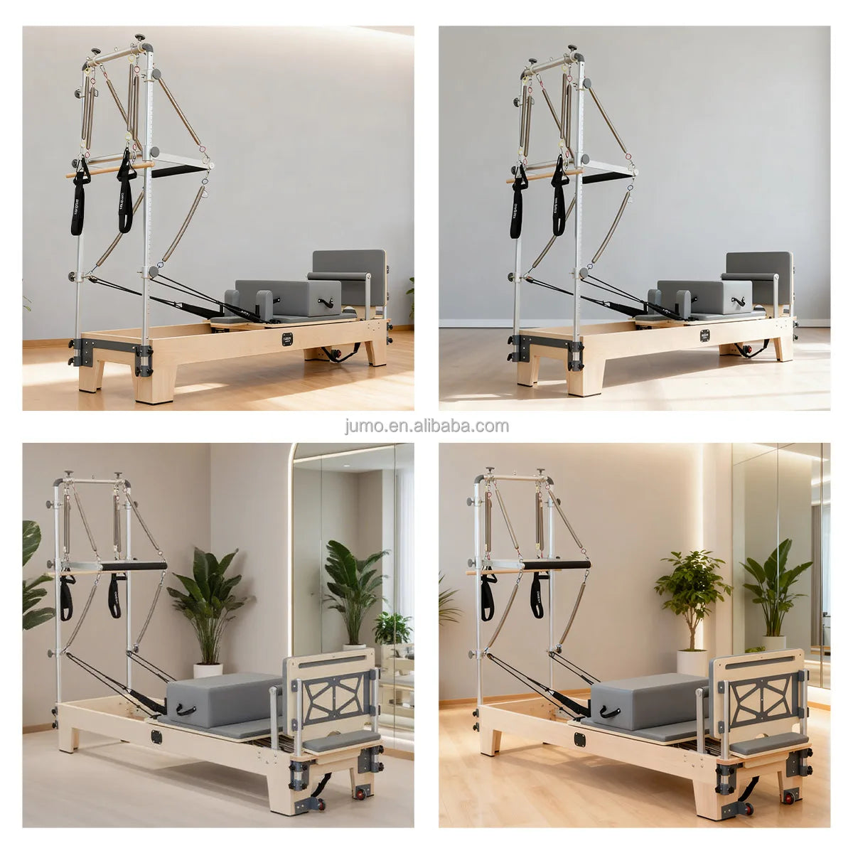 Commercial Maple Wood Pilates Reformer Half Trapeze Gray