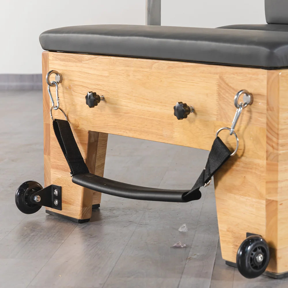 Oak Wood Pilates Reformer with Half Tower 2325mm Black