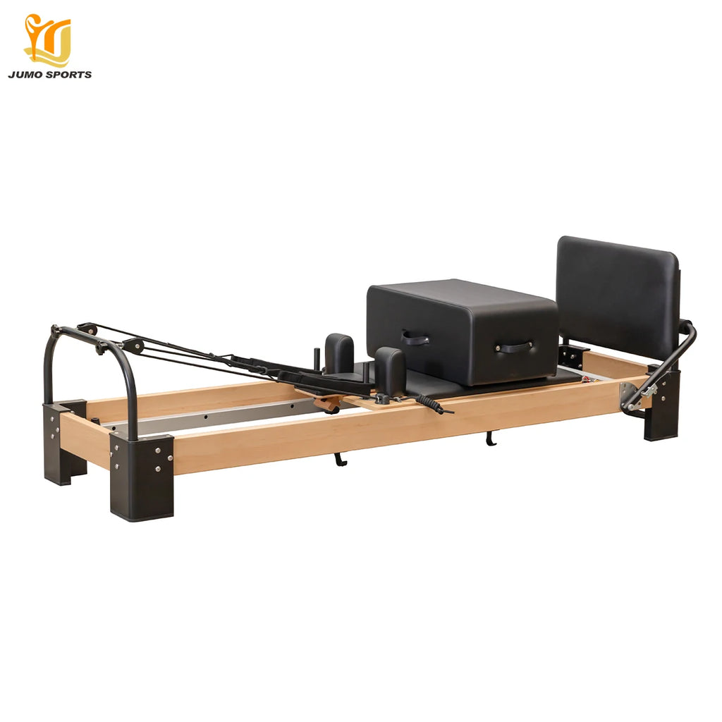 Maple Wood Pilates Reformer Commercial Grade 2580mm Black Finish