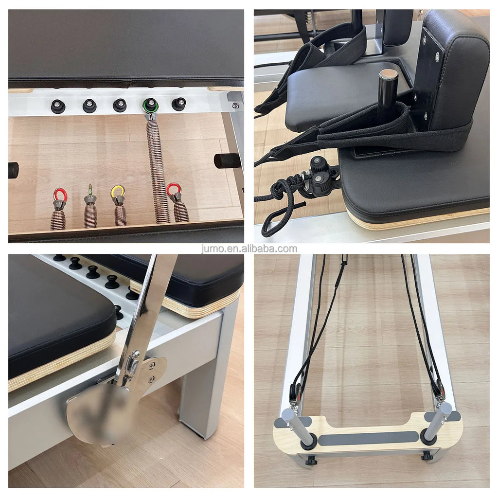Commercial Core Bed Pilates Reformer Aluminum White