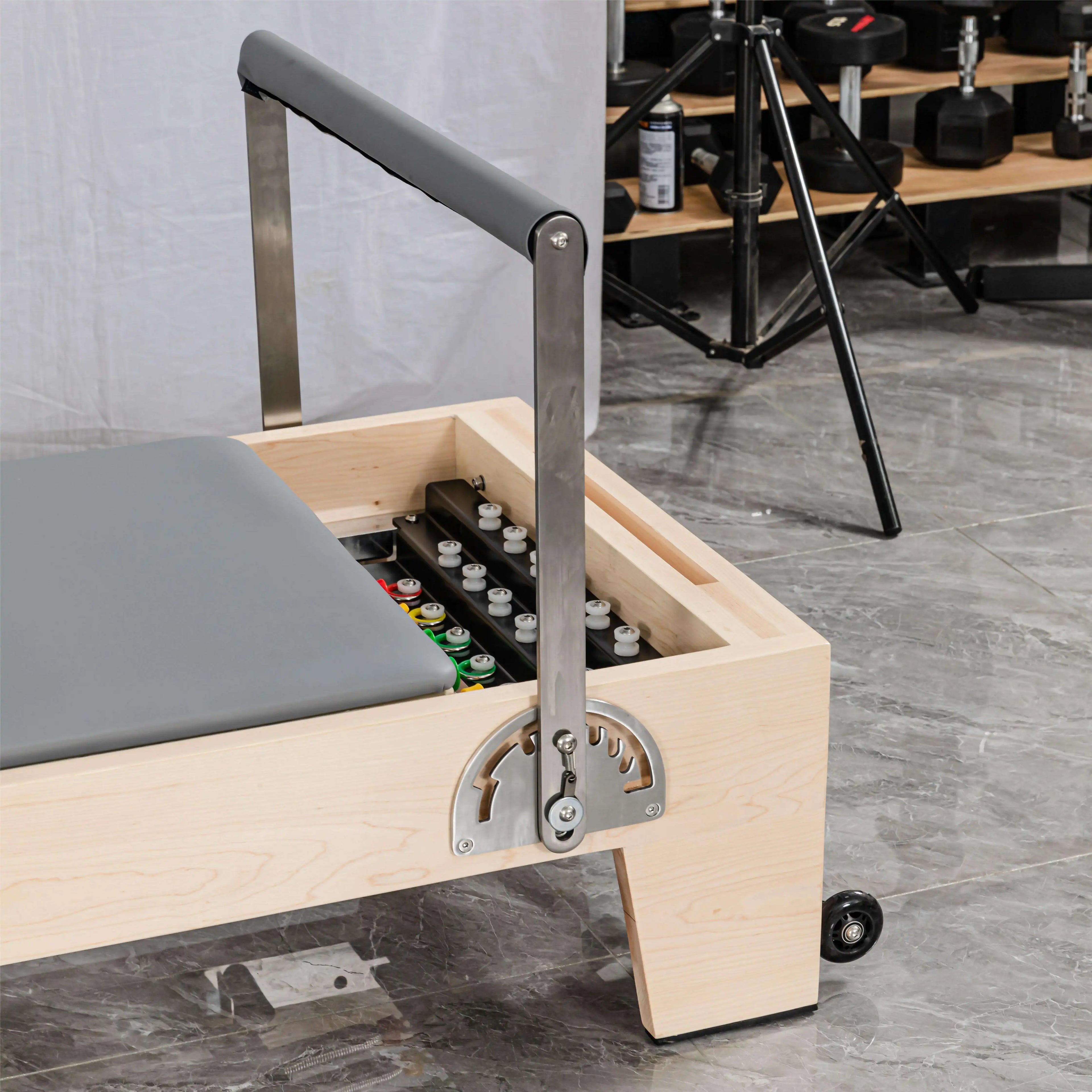 Maple Wood Pilates Reformer Tower Adjustable Studio Equipment