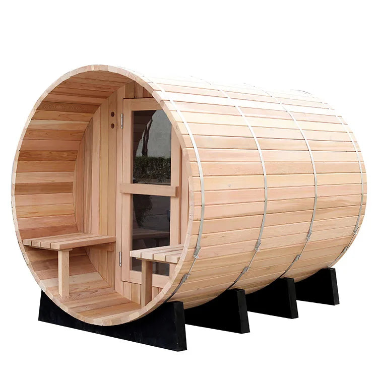 Custom Outdoor Barrel Sauna Red Cedar 1800x2400mm Alfresco Outdoor Living Australia