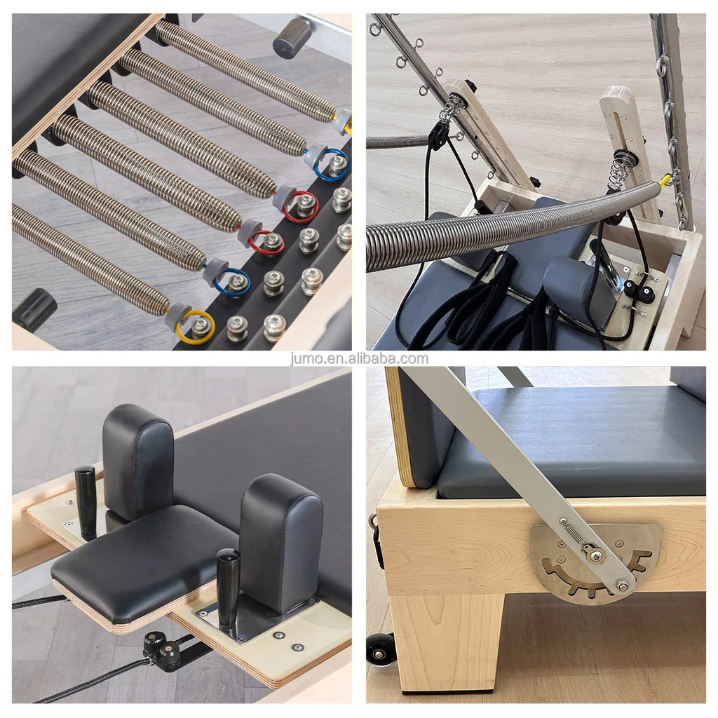 Pilates Reformer with Tower Maple Wood Frame