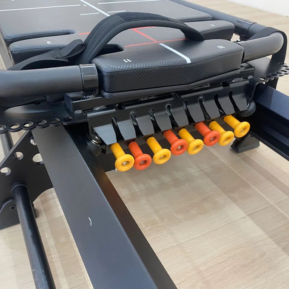 Professional Commercial Pilates Reformer Machine with Adjustable Resistance Black