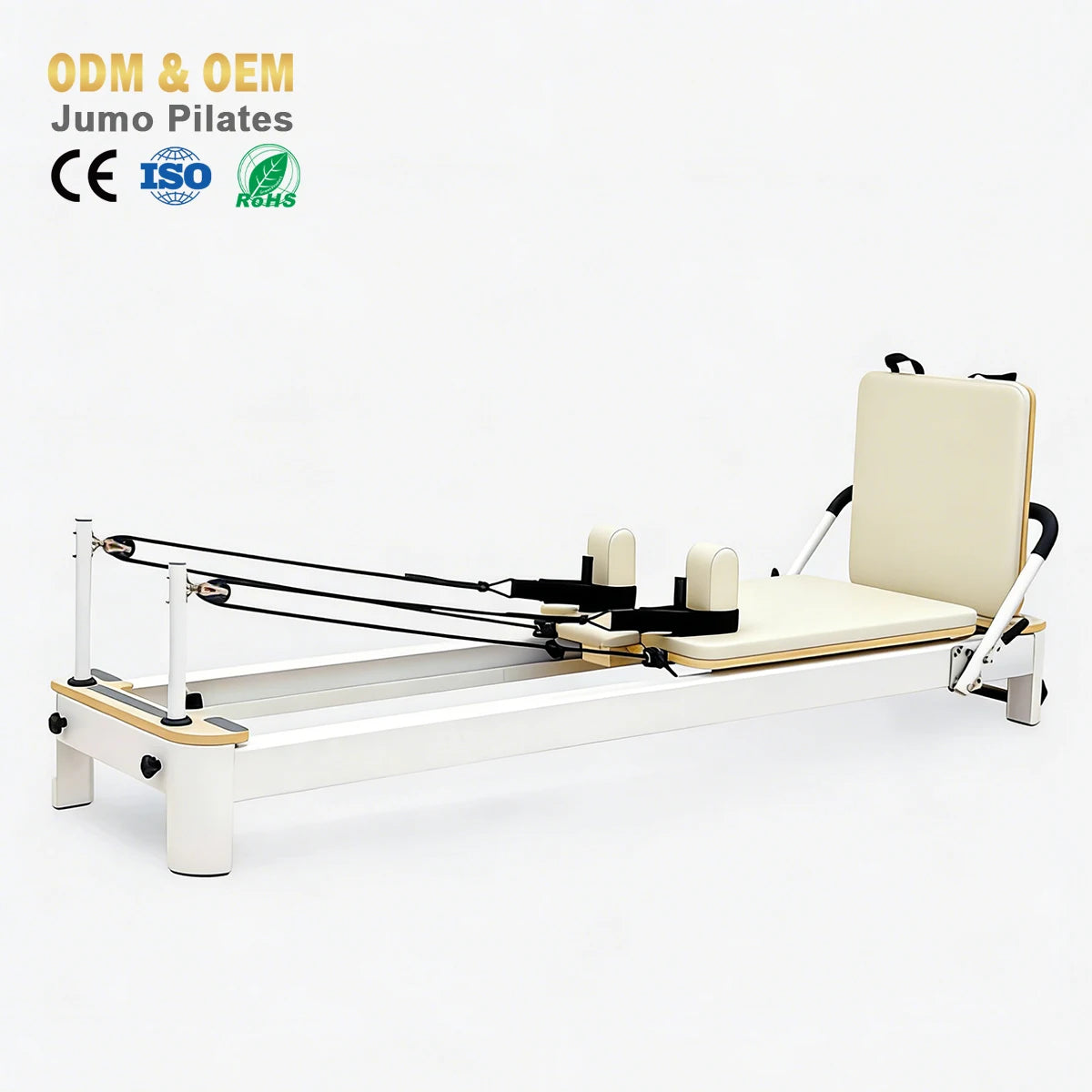 Premium Aluminum Alloy Pilates Reformer Studio Grade White 2540mm