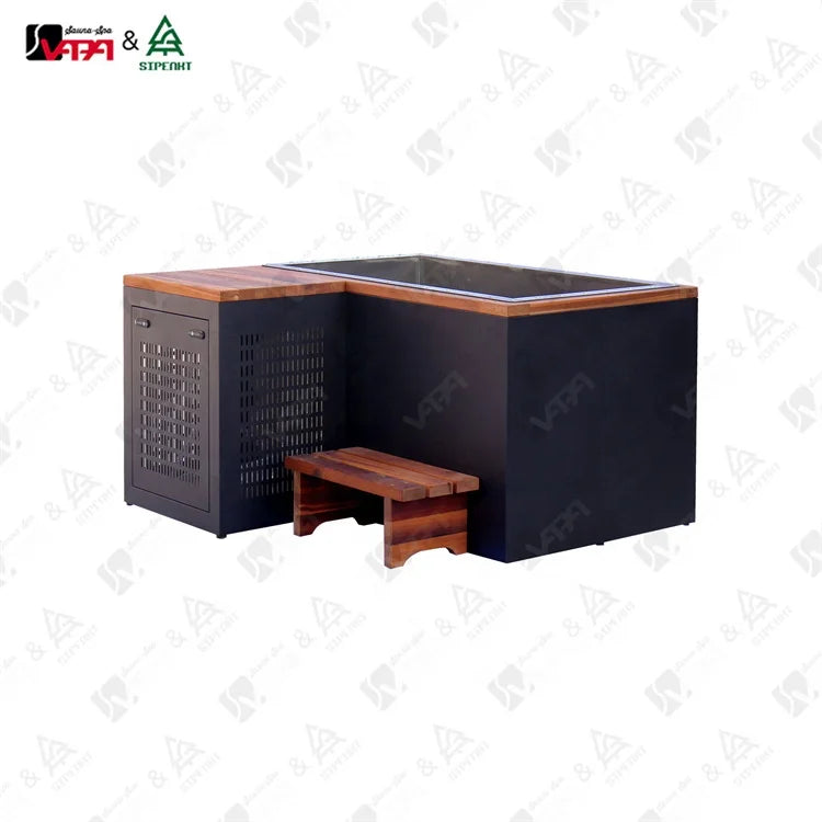 Custom Outdoor Cold Plunge Tub Red Cedar L-Shaped Alfresco Outdoor Living Australia