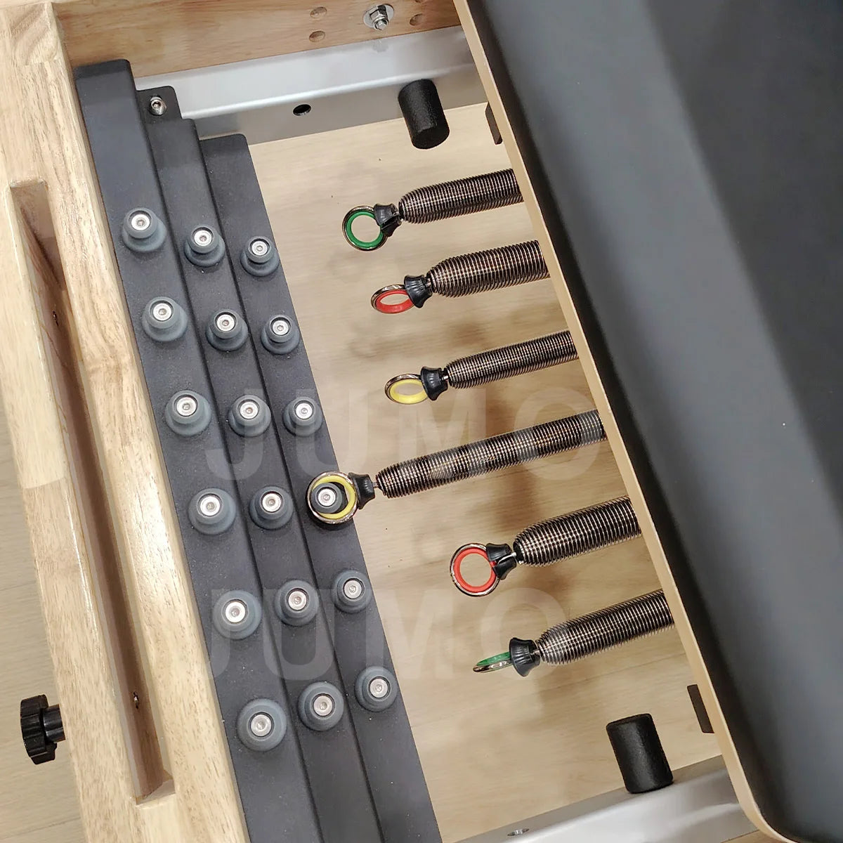 Oak Wood Pilates Reformer with Tower Adjustable Footbar