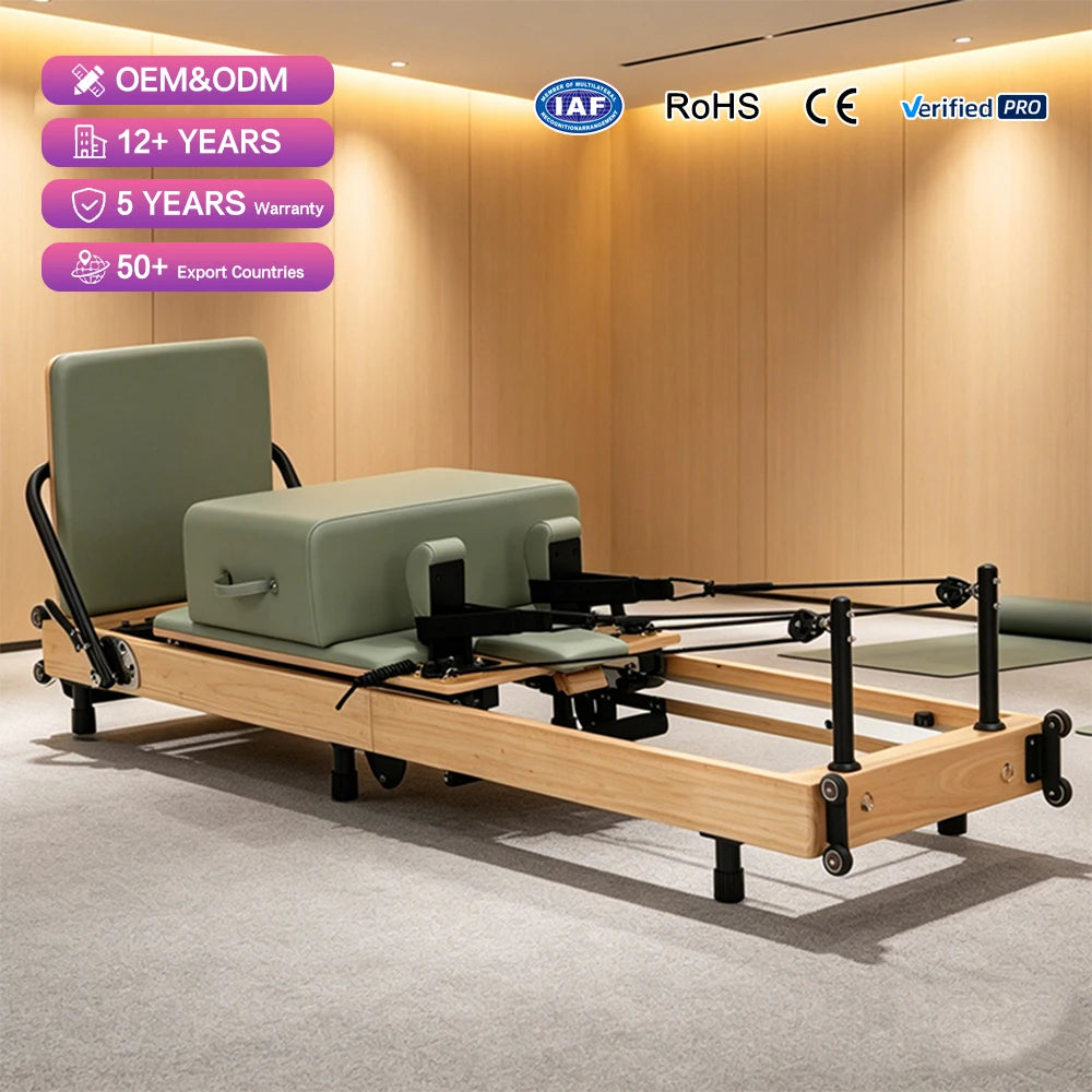 Jumo XMZD02 Portable Pilates Reformer Foldable High-End Wood Bed