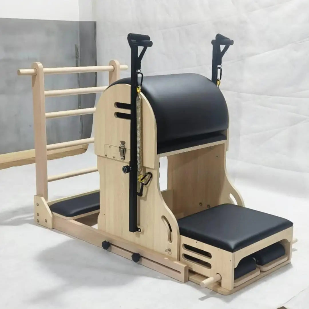 Pilates Ladder Barrel Wunda Chair Combo Maple Wood Adjustable