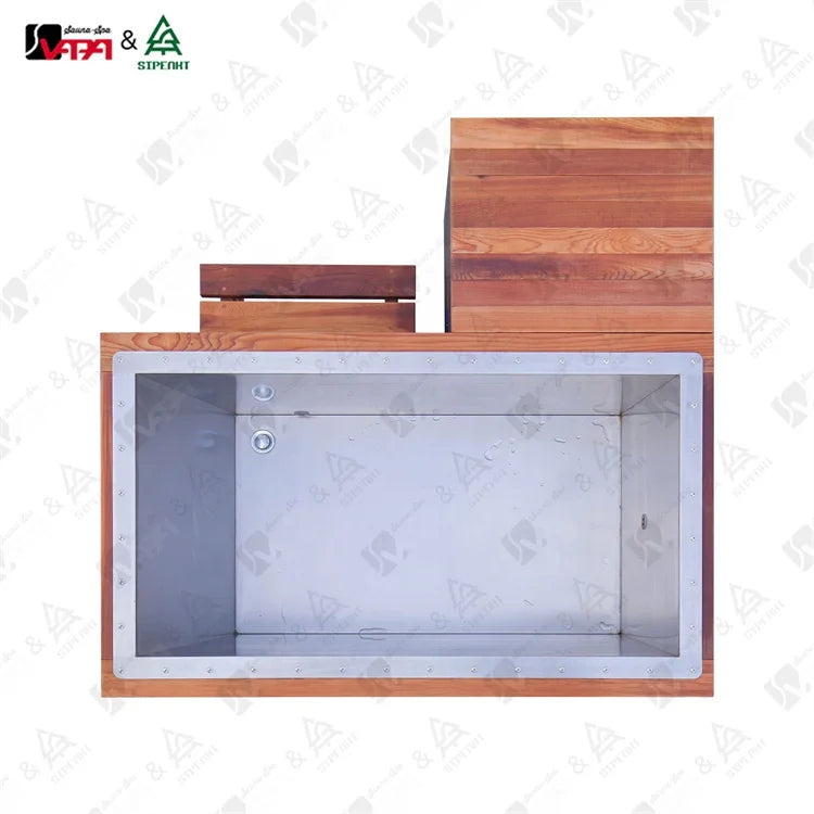 Custom Outdoor Cold Plunge Tub Red Cedar L-Shaped Alfresco Outdoor Living Australia