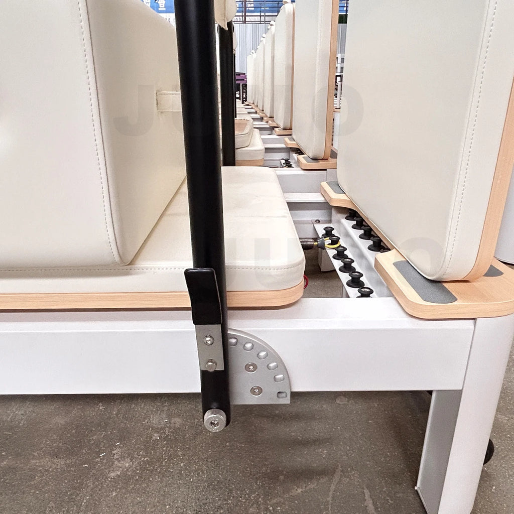 Aluminum Pilates Reformer Machine Commercial Studio Grade Adjustable White
