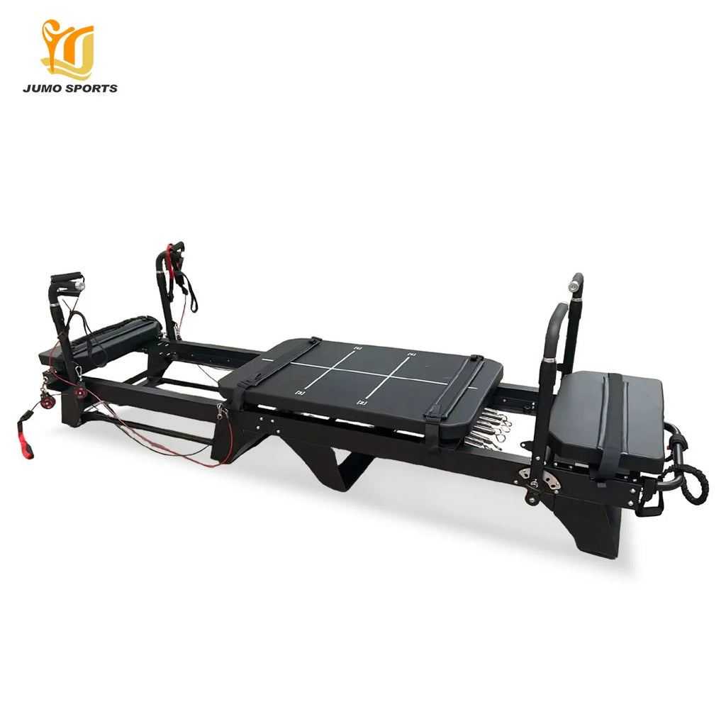Aluminum Pilates Reformer Commercial Grade 3170mm Black