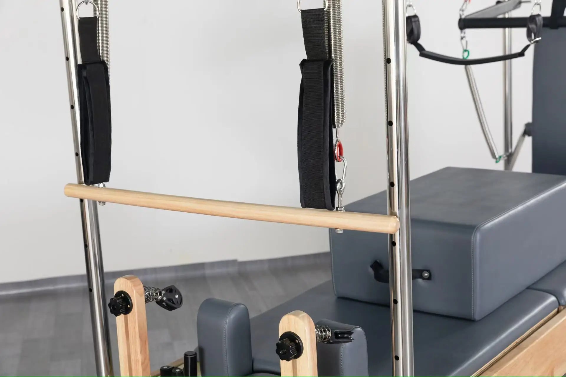 Oak Wood Full Trapeze Pilates Reformer Cadillac Gray 2480mm