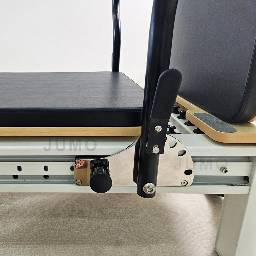 Commercial Aluminum Pilates Reformer Adjustable White Frame 243cm