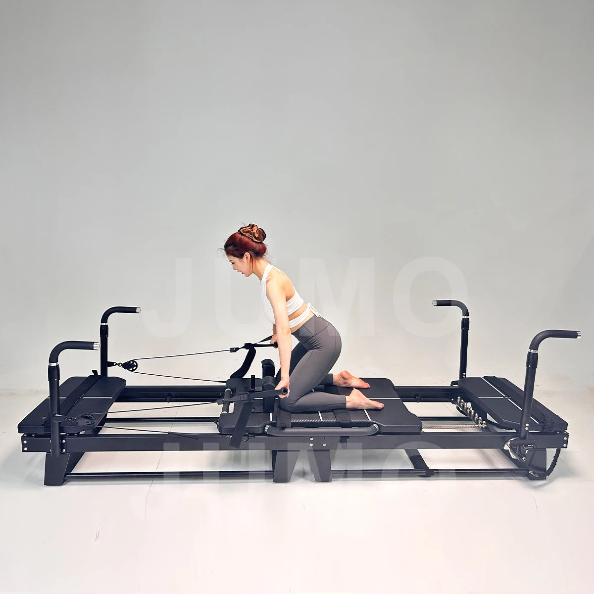 Matte Black Aluminum Pilates Reformer Commercial Grade
