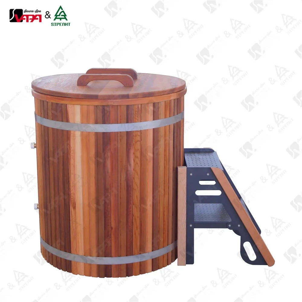 Modern Red Cedar Cold Plunge Tub Sculptural Alfresco Outdoor Living Australia