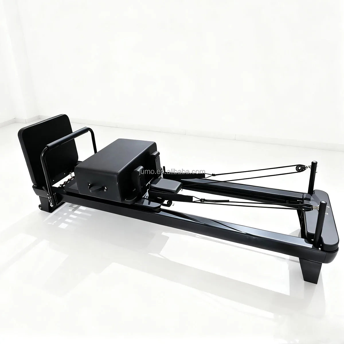 Professional Studio-Grade Aluminum Pilates Reformer Bed in Black
