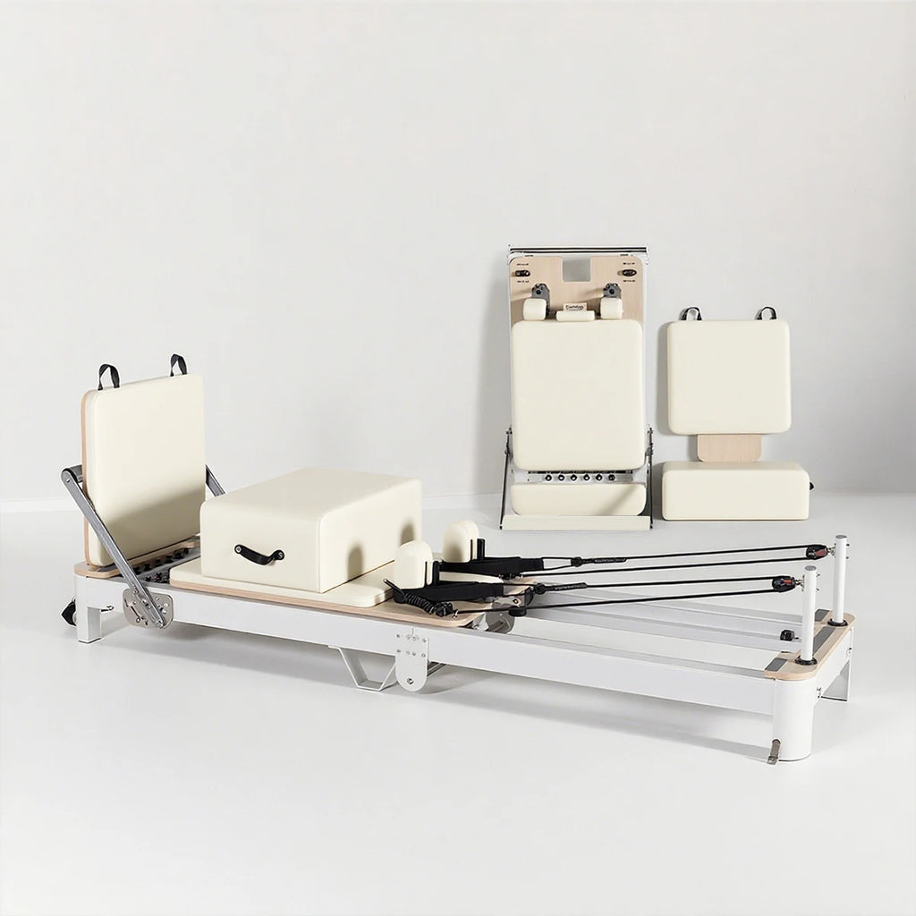 JUMO FA01 Foldable Aluminum Pilates Reformer Studio-Grade Gray